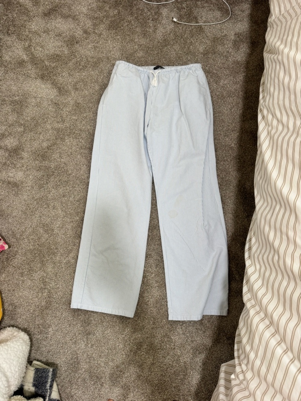 Light Blue Pinstripe Lounge Pants